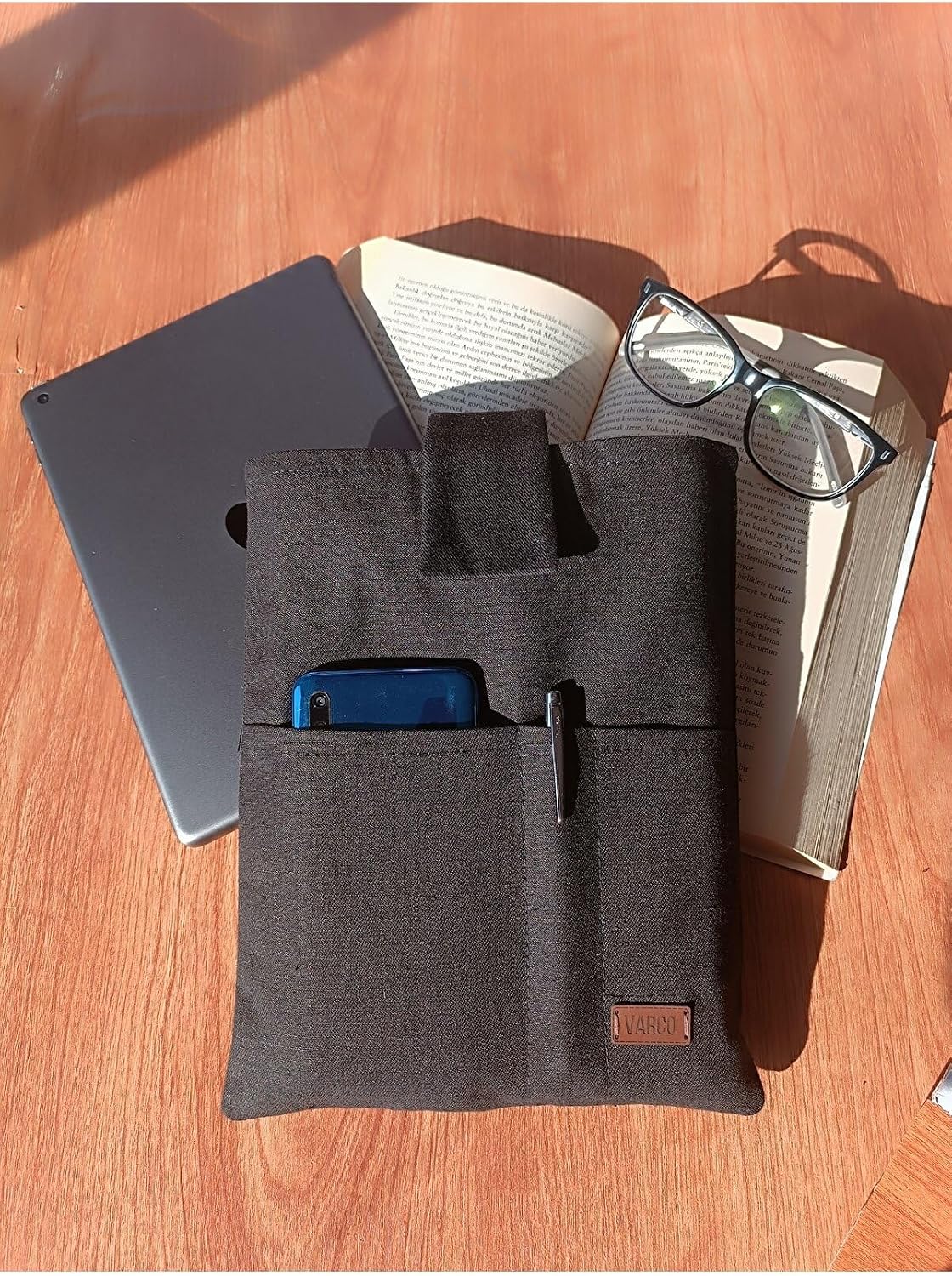 Handmade Multi-Pocket Organizer Case - Tablet Cover and Book Case with Compartmentalized Storage for Daily Use Siyah1 Size One Size