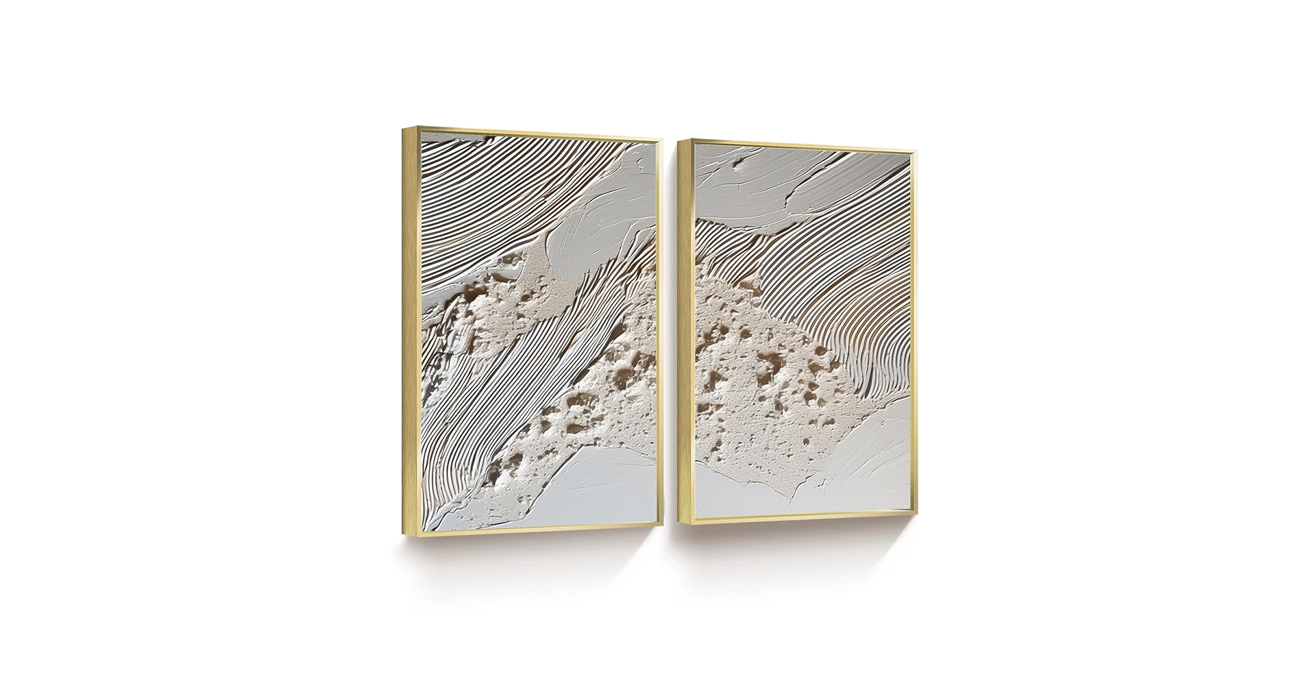 Amazon.com: Large Beige Gray plaster oil painting White