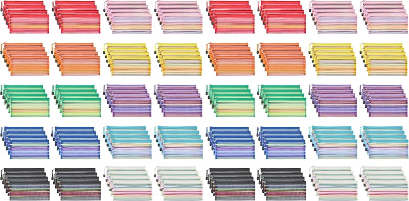 JARLINK Necessaire de malha com zíper, 80 unidades em 10 cores, pacote com 2