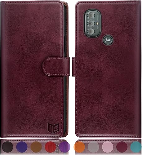 SUANPOT Funda tipo cartera para Motorola (Moto G Power 2022) con bloqueo RFID, soporte para tarjetas de crédito, funda de piel sintética con tapa