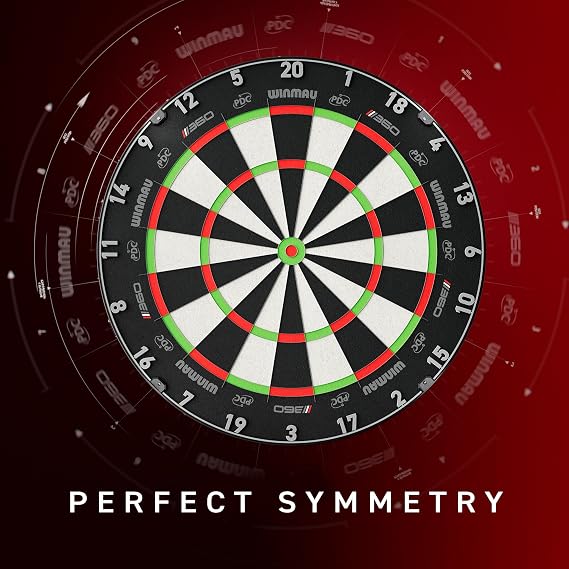 WINMAU Blade 360 Dartboard Triple Core Carbon with Full Rotation System for Maximum Durability & Scoring Precision, Self-Healing Sisal, Rota-Lock Setup