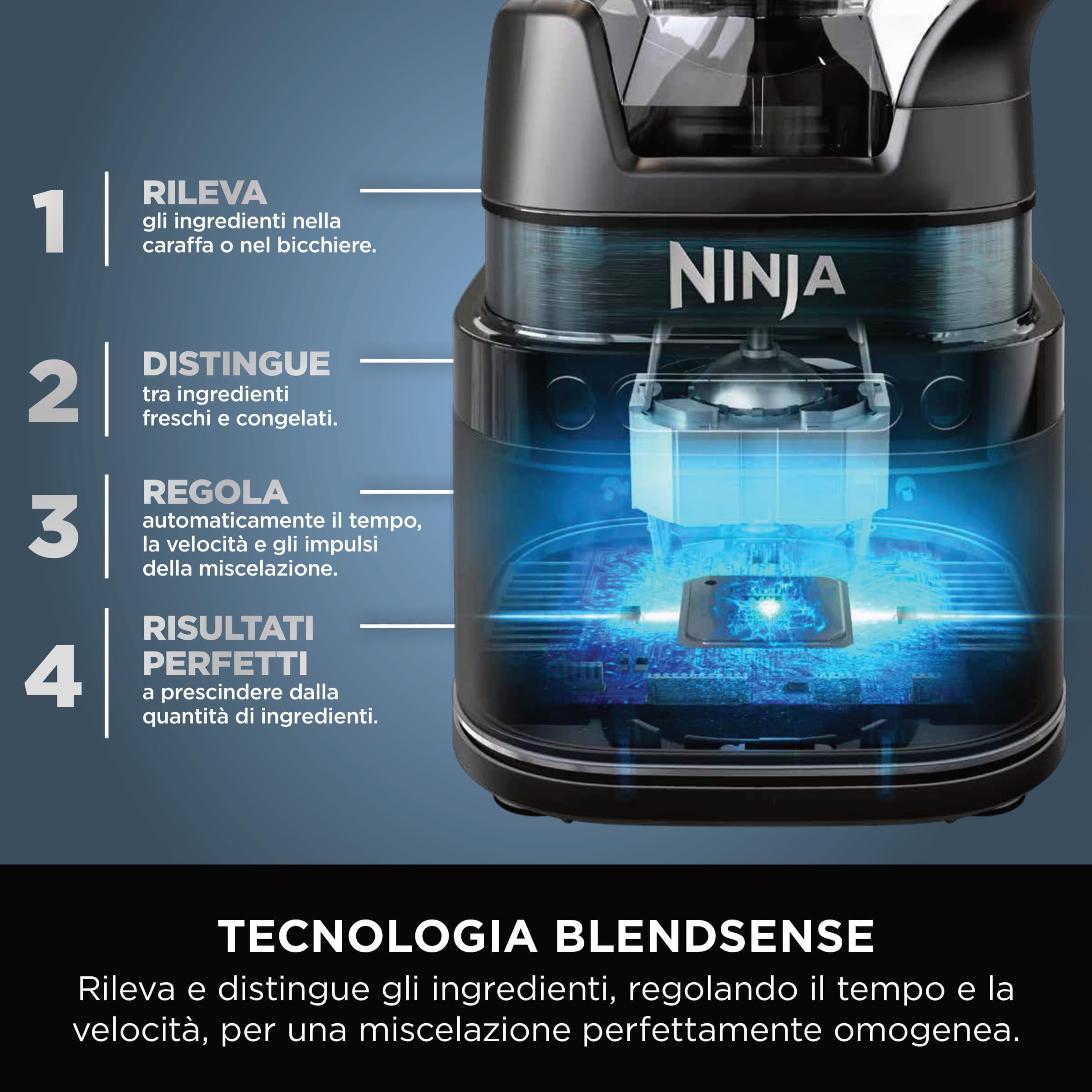 Ninja Frullatore Detect Power Processor Pro 3 in 1 1200W, Robot da Cucina, 3 Bicchieri Monoporzione, Caraffa da 2.1L, Lame per Impastare, Frullare, Tritare e Miscelare, Pietra oro, TB401EUSTGD