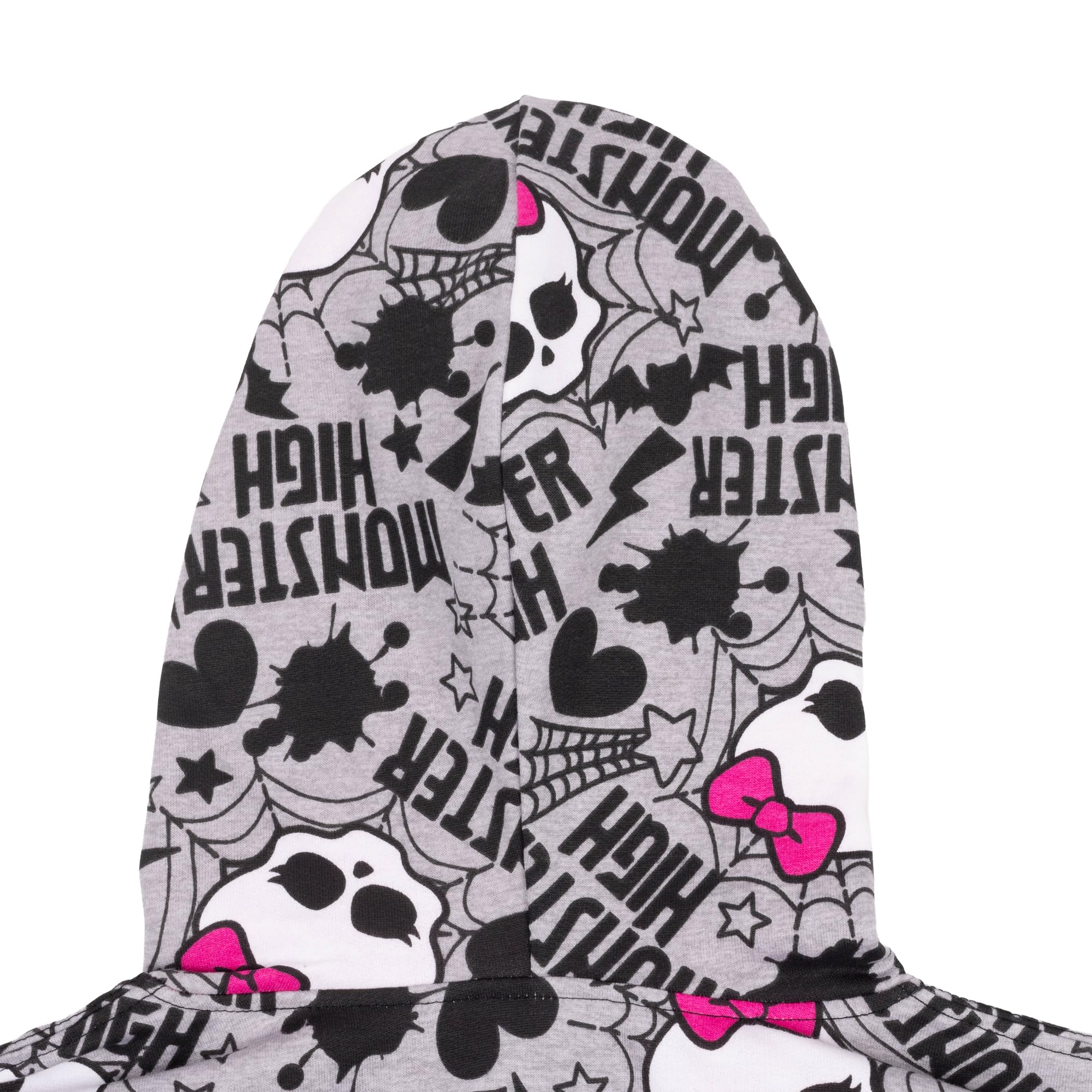 Monster High - Sudadera con capucha para niñas, color gris