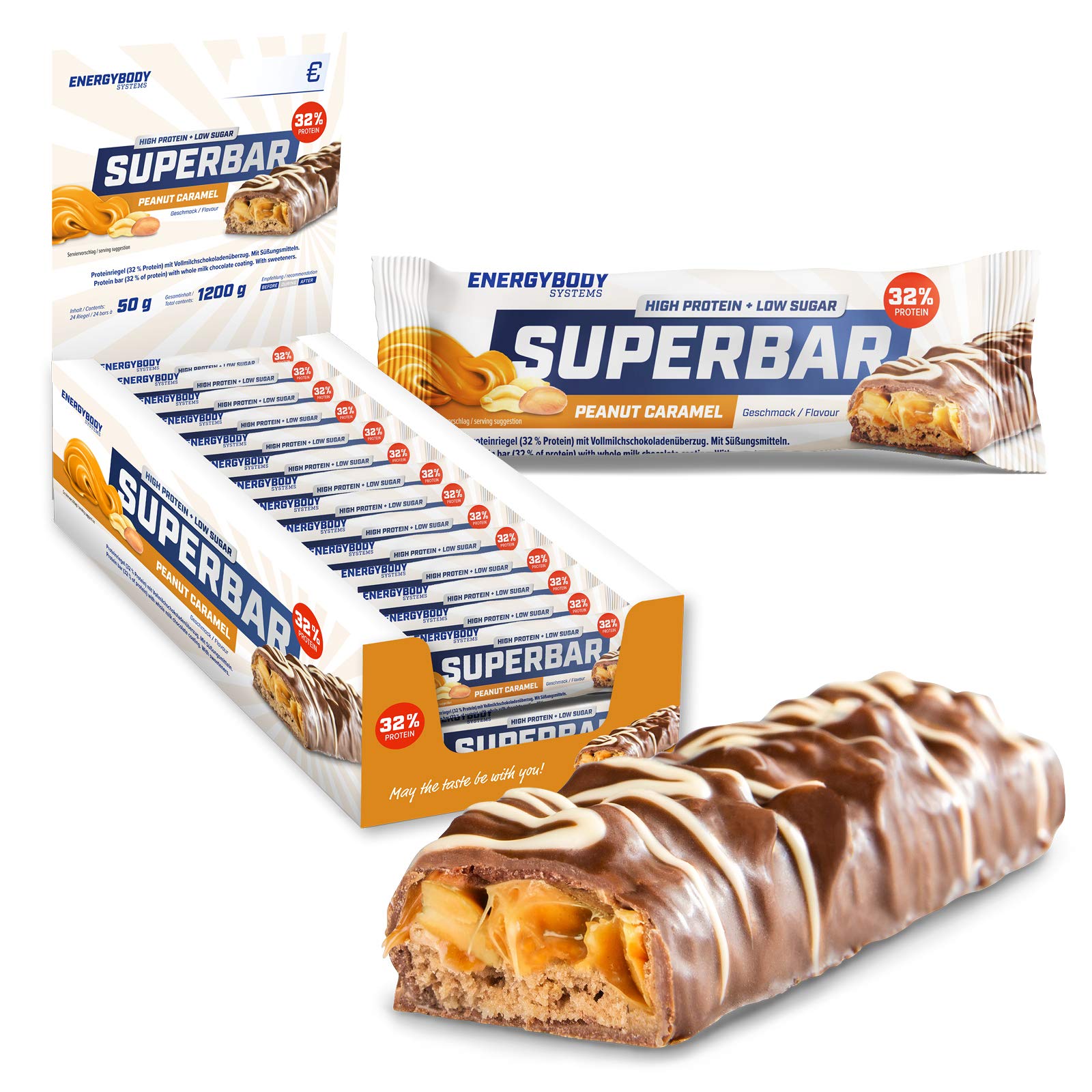 Energybody Superbar Proteinriegel "Peanut Caramell" 24x50g