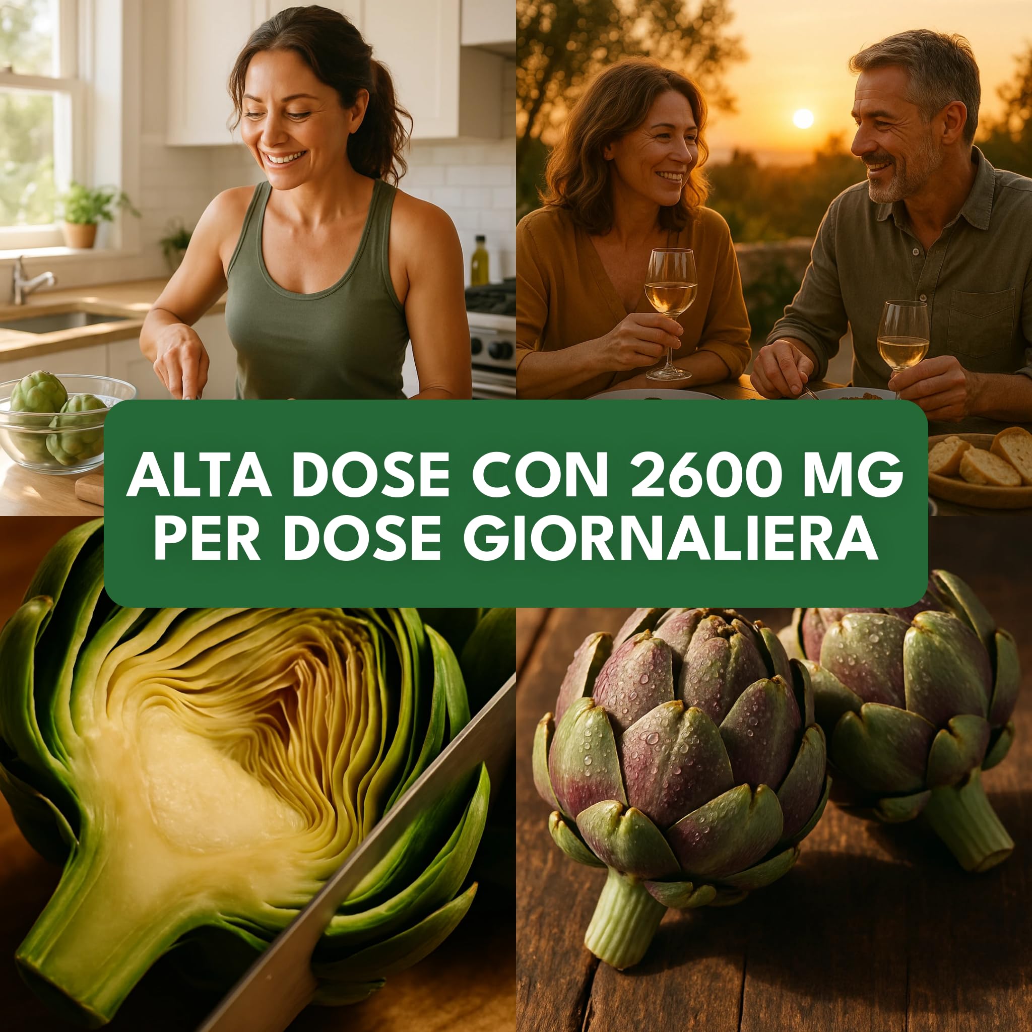 Green Naturals® Estratto di carciofo - 2600 mg al giorno (di cui 260 mg di cinarina) - Estratto potente 40:1 (equivalente a 104.000 mg di carciofo fresco) - 240 capsule