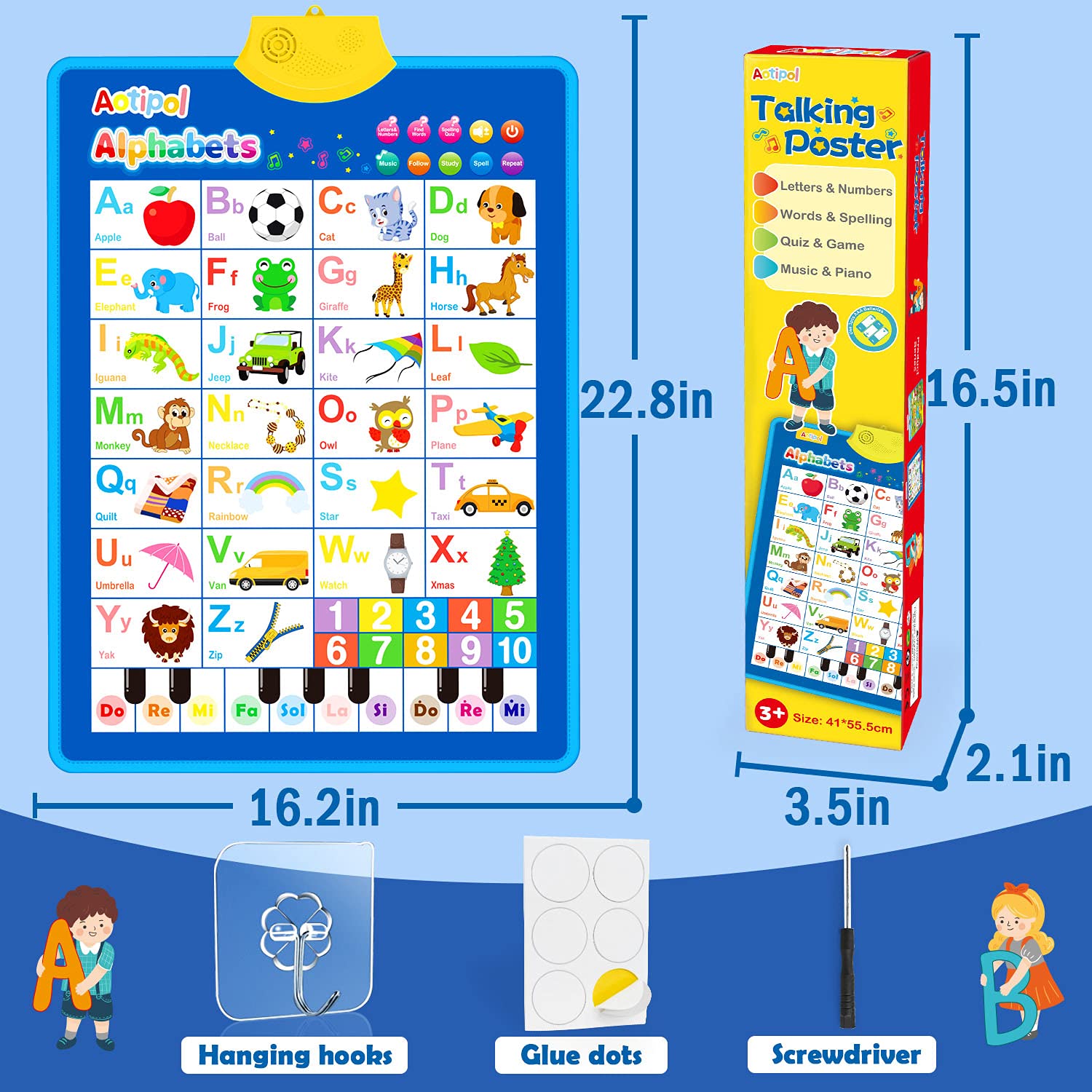 aotipol Electronic Interactive Alphabet Wall Chart, Ta...B095PQ1749
