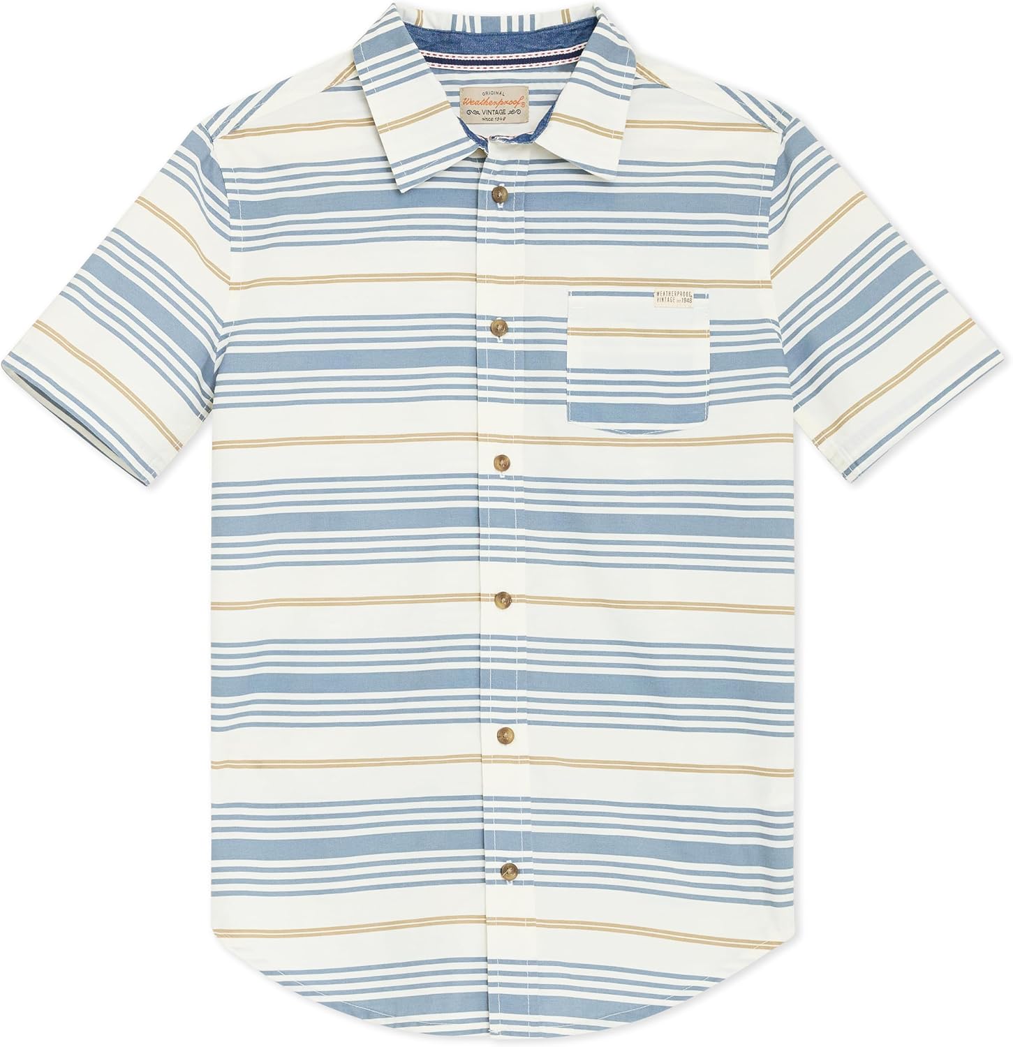 Weatherproof Vintage Boys Short Sleeve Printed Button Down Shirt for Kids