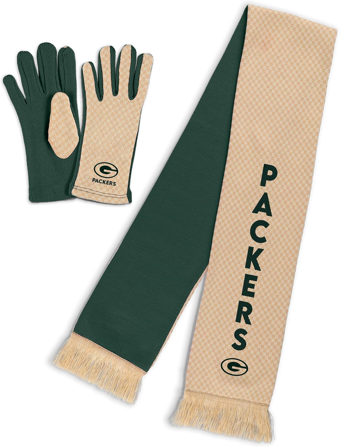 WEAR by Erin Andrews Women's NFL Tonal Microcheck Scarf & Glove Set