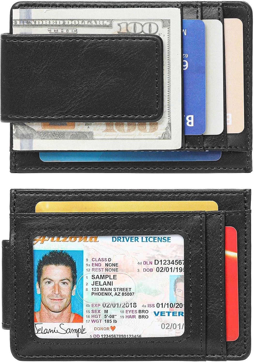 Magnetic Closure Slim Wallet for Men Leather RFID Blocking Minimalist Front Pocket Money Clip Wallet Credit Card Holder
