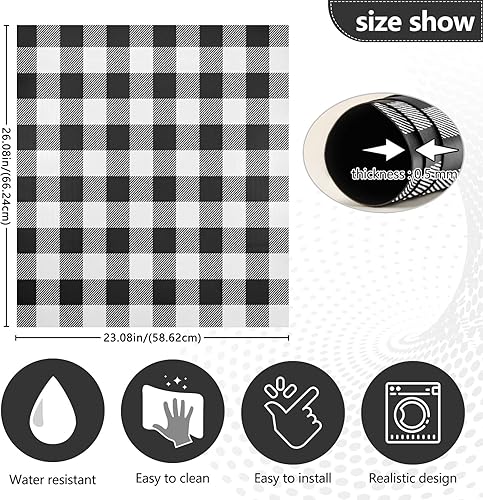 Miniatura 3 de Kigai Funda magnética para lavavajillas con diseño de búfalo blanco y negro, para puerta delantera, refrigerador, gabinete, cocina,