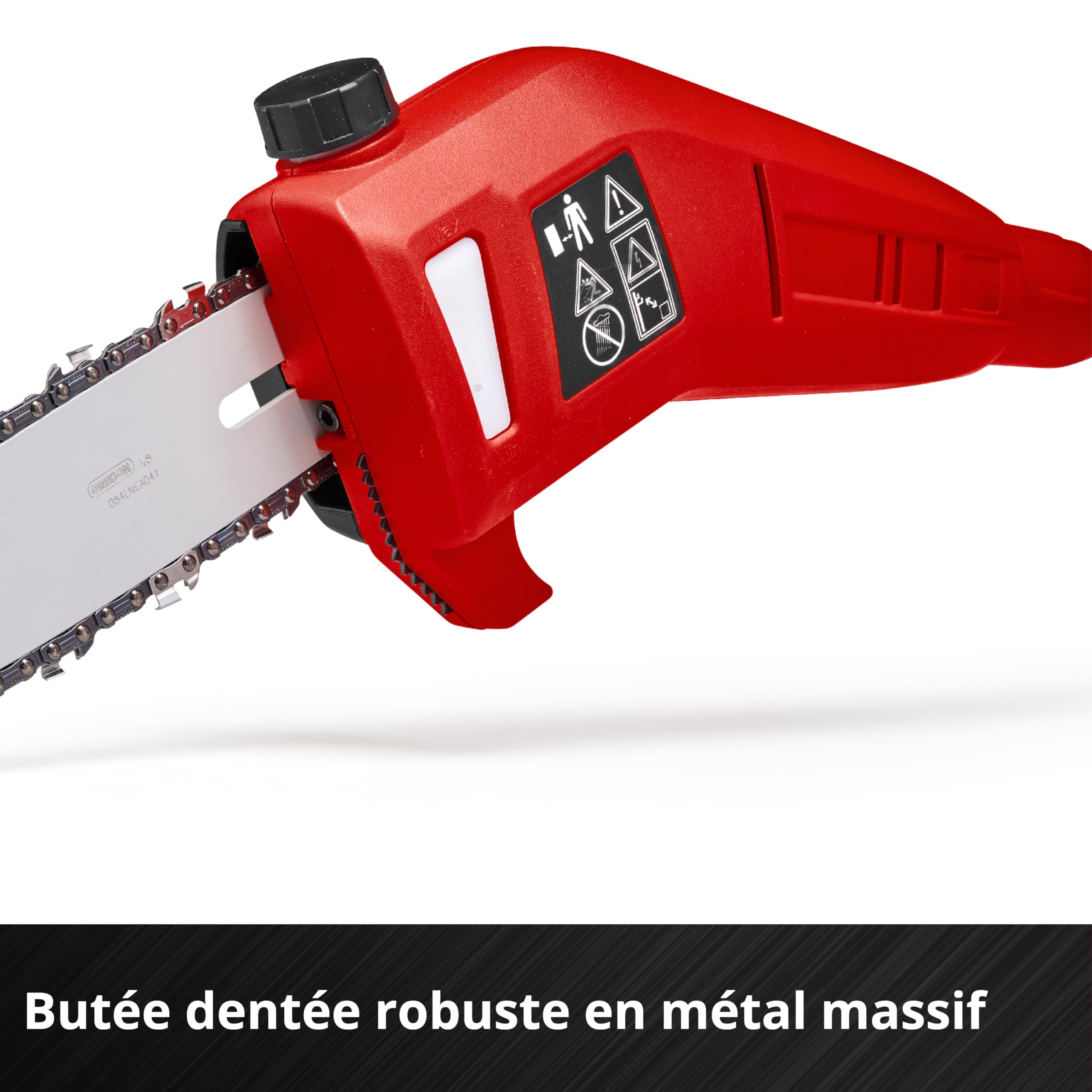 Einhell Elagueuse sur perche sans fil GC-LC 18/20 Li T-Solo Power X-Change (18 V, bloc moteur inclinable à 30°, perche, engrenage métallique) Livré sans Batterie ni Chargeur