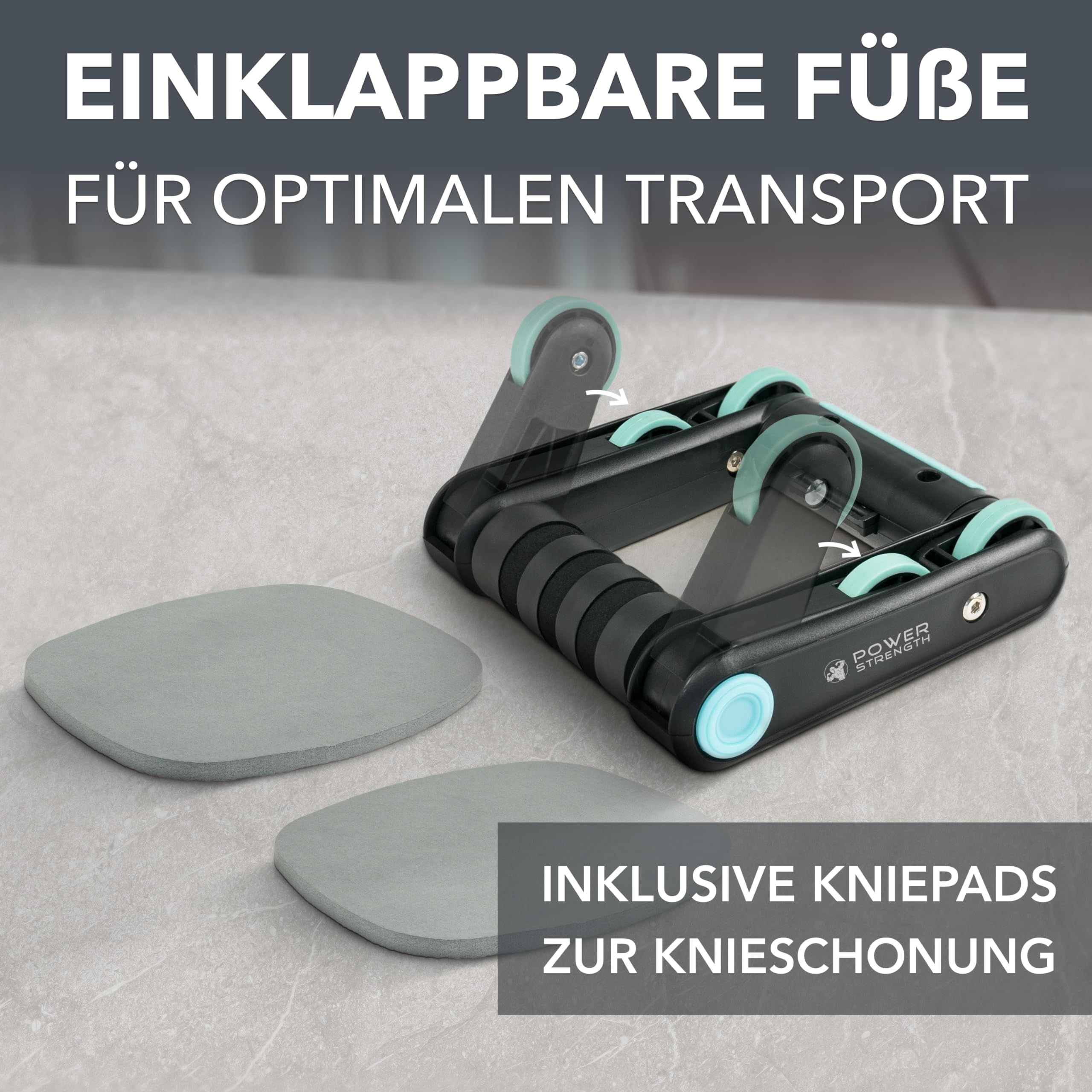 Power Strength Impugnature per flessioni, Attrezzi Palestra – Costruzione muscolare ottimale con funzione Ab Roller e maniglie extra confortevoli – Massimizza il tuo successo fitness