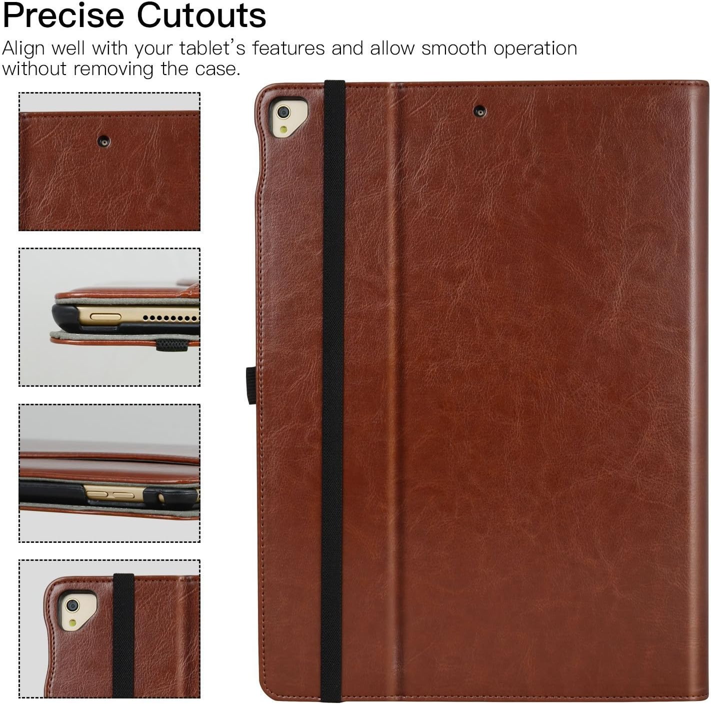 for iPad Pro 12.9 Inch Case 2017/2015 (Old Model,1st & 2nd Generation), Premium PU Leather Business Folio Cover with Auto Wake/Sleep, Document Card Slot, Multiple Viewing Angles,Brown - Image 5