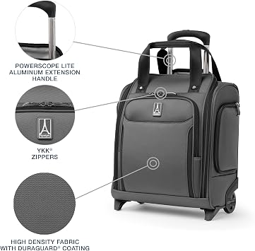 Travelpro Crew Classic Lightweight Softside Luggage, Rolling Underseat Carry on Bag, 14 Laptop or Tablet Sleeve, Men and Women, 17-Inch, Titanium Grey