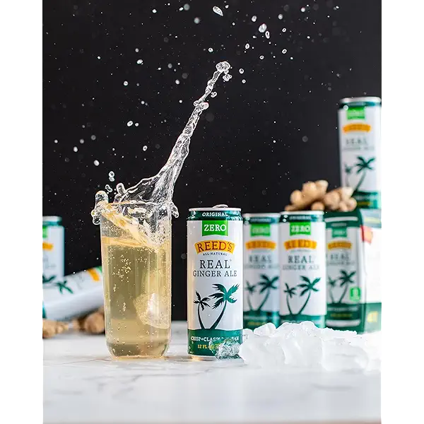 REEDS GINGER BREW Zero Sugar Ginger Ale Soda 4 Pack, 12 FZ 6