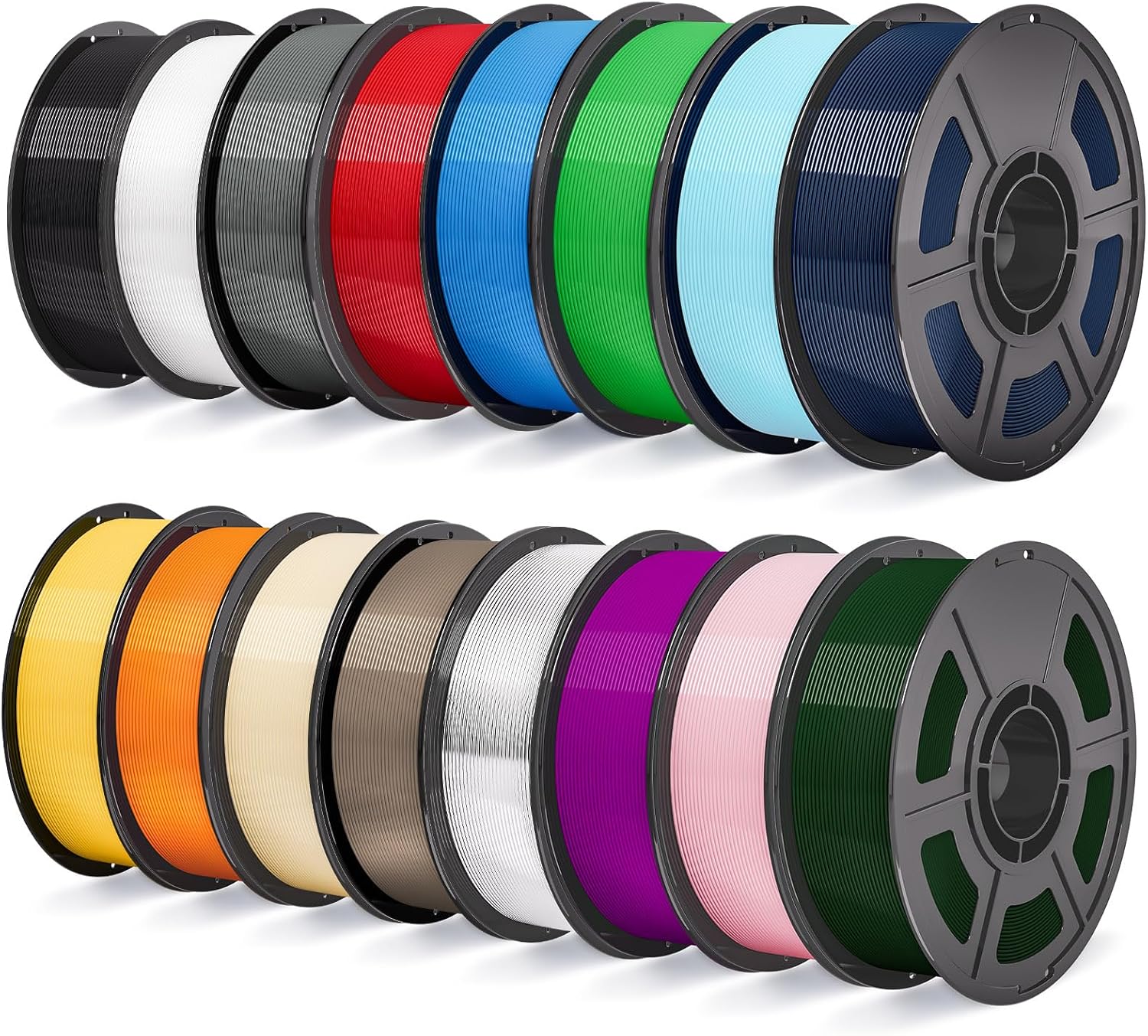 iSANMATE 16KG PETG Filament Bundle 1.75mm 3D Printer Filament,Accuracy +/- 0.02mm,Black White Gray Red Green Yellow Orange Blue Beige Amry Green Dark Blue Brown Transparent Pink Purple Sky Blue