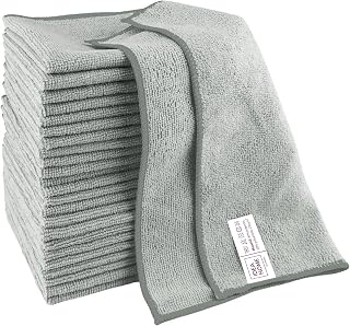 IDEA HOME-24 Stück Mikrofasertücher Putzlappen Staubtücher Reinigungstücher Putztücher Allzwecktücher 30x30cm Grau