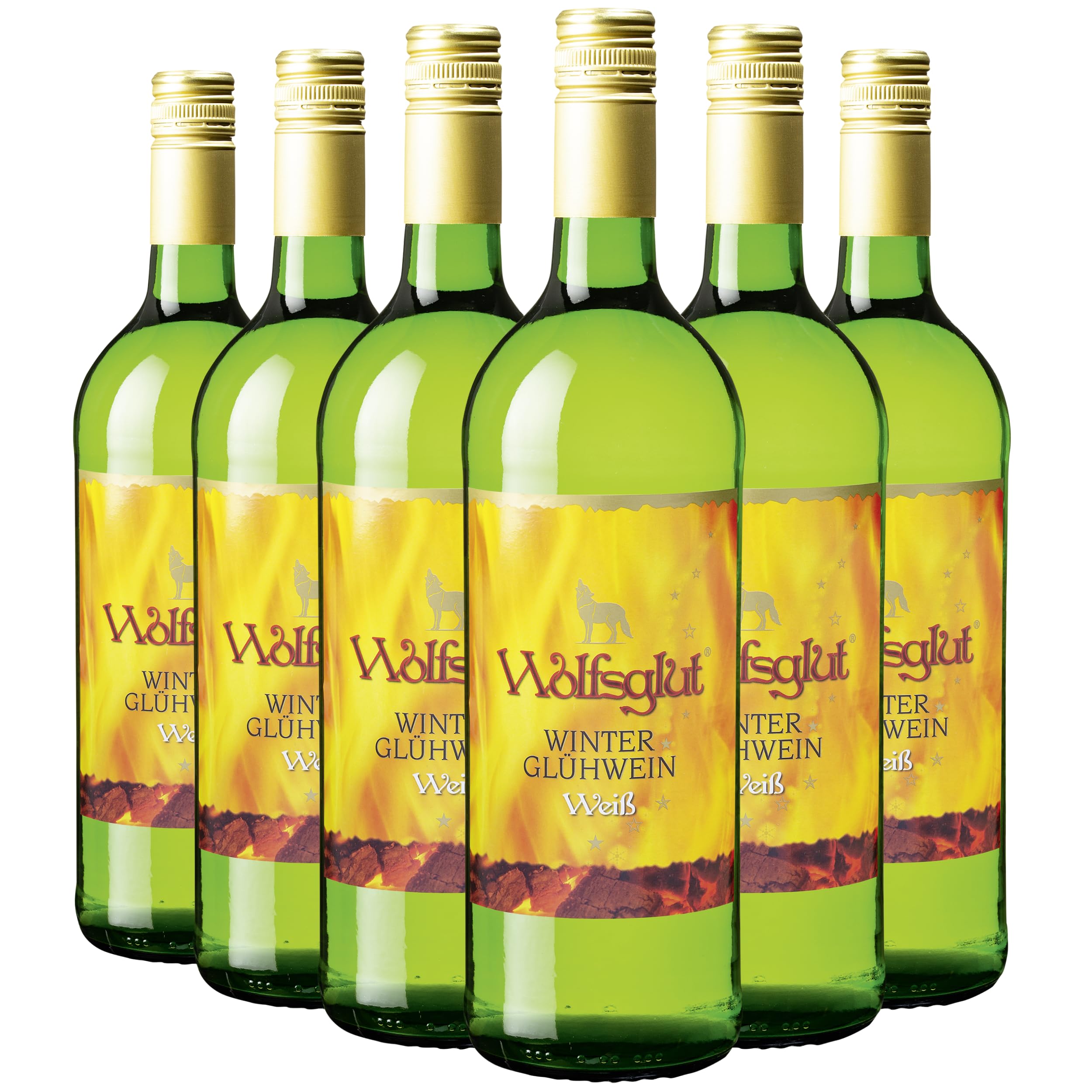 Wolfenweiler Glühwein WOLFSGLUT weiß - Winzer-Glühwein fruchtig mit Aromen nach Vanille, Zimt und Nelken - weißer Glühwein aus dem Markgräflerland (6 x 1,0l)