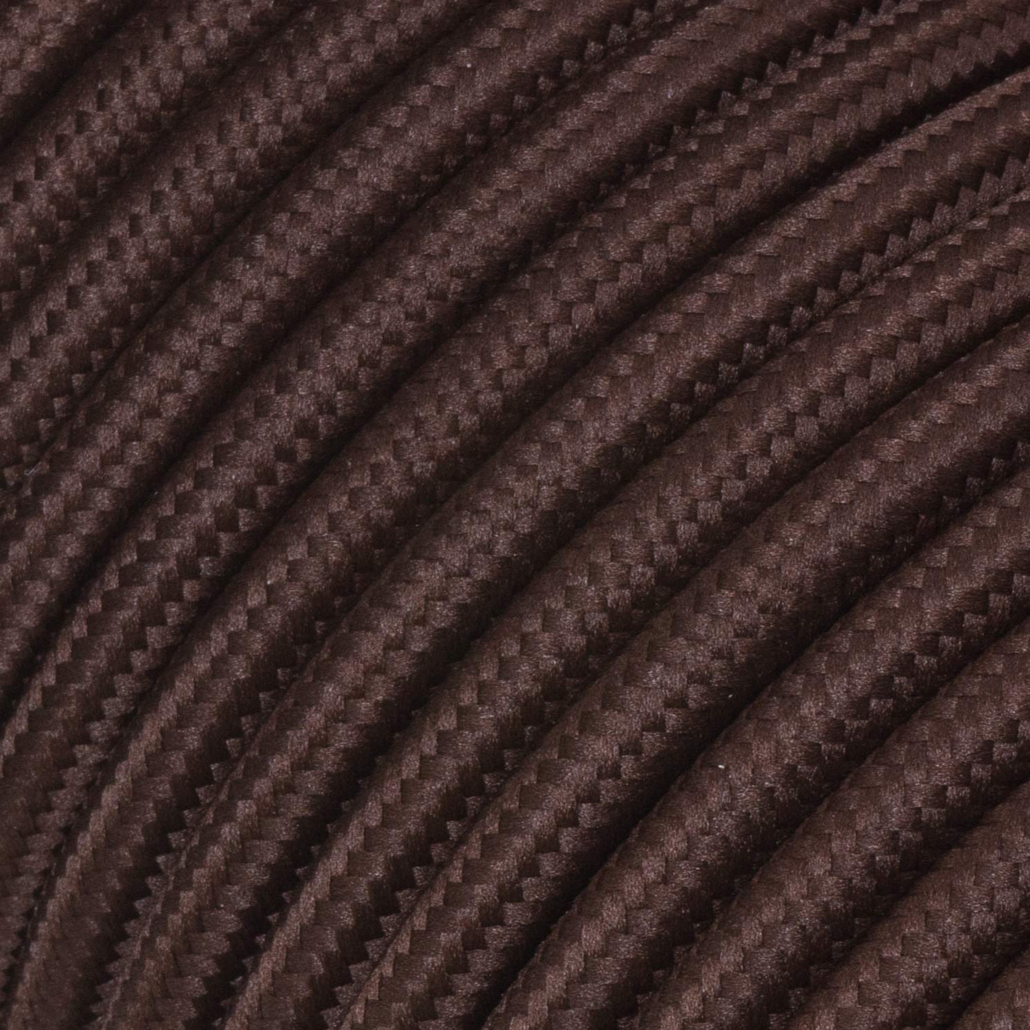 Kabel tekstylny do lampy, kabel okrągły, dwużyłowy (2 x 0,75 mm²), brązowy (ciemnobrązowy) - 50 metrów