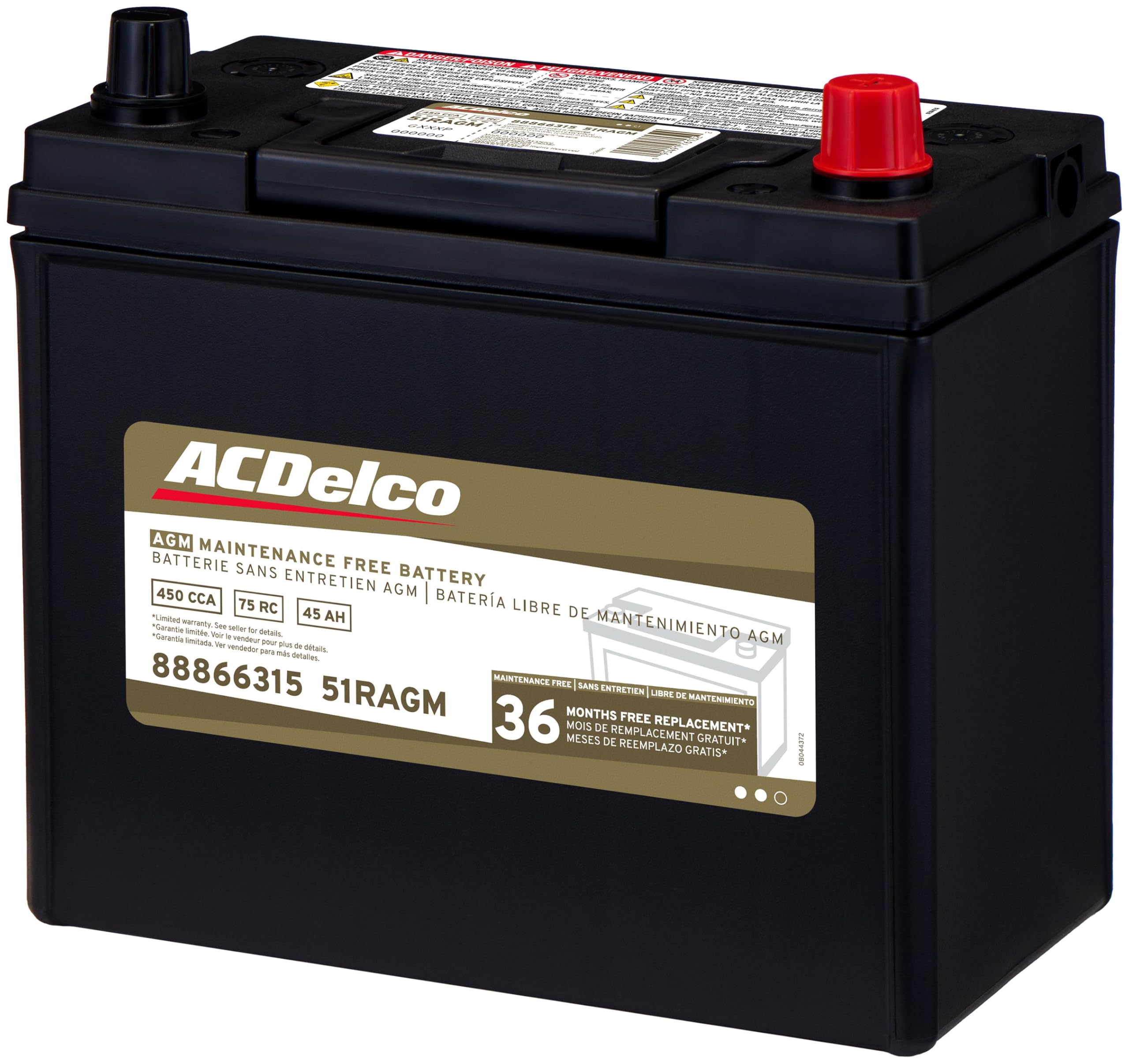 Amazon.com: ACDelco Gold 51RAGM (88866315) 36 Month Warranty AGM