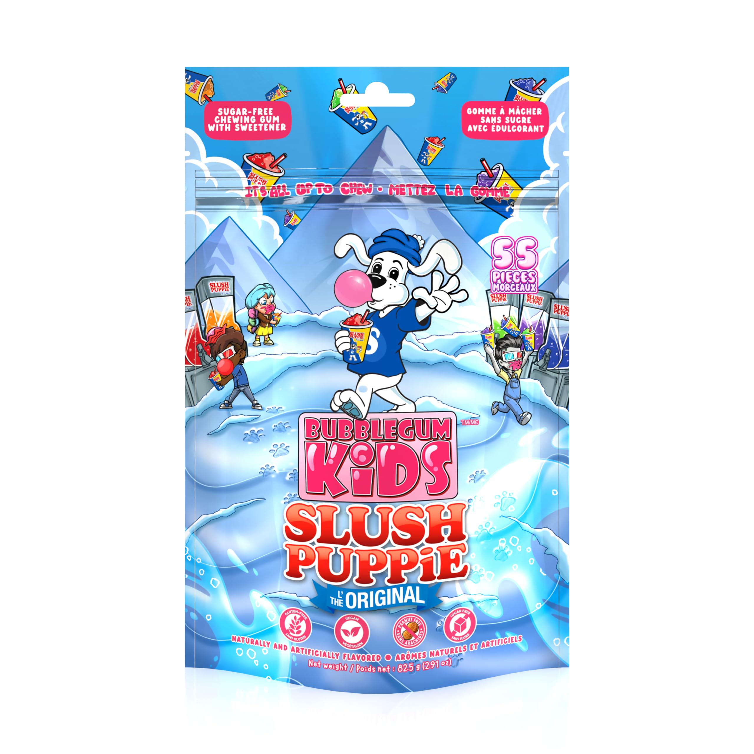 Sponsored Ad - Slush Puppie Slushie Sugar Free Gum by Bubblegum Kids | Stocking Stuffers, Holiday Candy, Party Favors | Sugarless Gum | Vegan, Peanut Free, Low Calorie Candy Alternative for Kids & Adults | 1 Pack