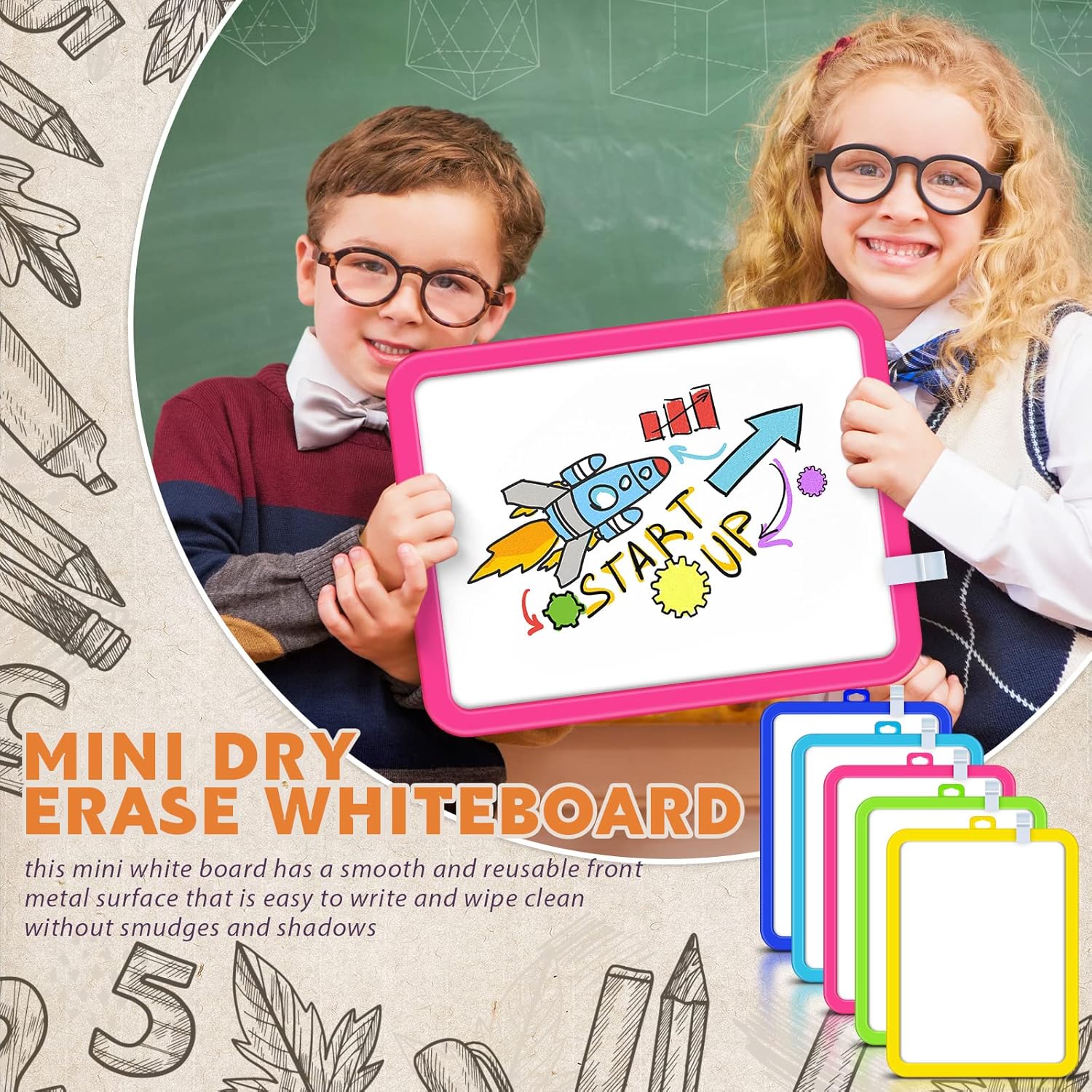 Outus 10 Pcs Dry Erase Mini White Boards Bulk 8.5 x 11'' Small Magnetic Whiteboard Double Sided Colored Writing Boards for Kids Students Locker Fridge(Colorful)