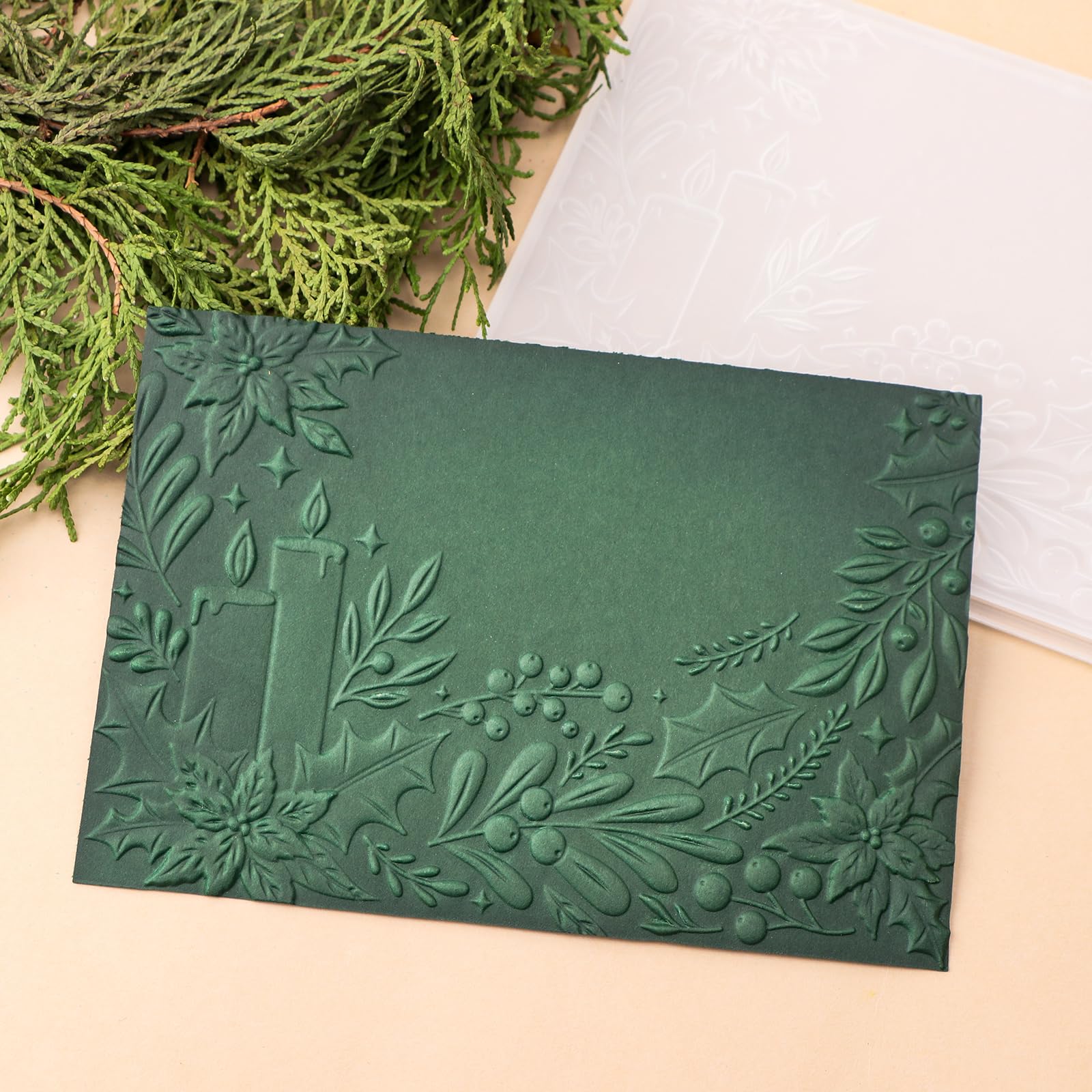 Prägeschablone Mit Weihnachtsmotiven - 16x11,5 Cm Für Bastelarbeiten & Karten