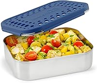 Vista 16 de LunchBots Medium Uno - Recipiente para sándwiches de acero inoxidable, diseño abierto para envolturas, ensaladas o comidas pequeñas, ecológico, apto