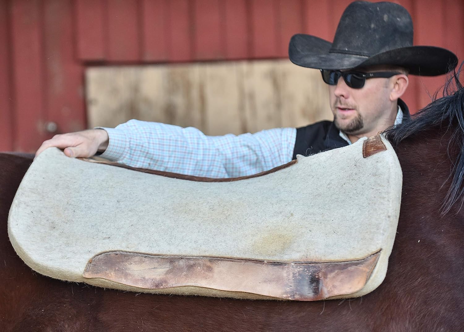 5 Star Equine - 7/8" Thick Western Contoured Natural Pad - The All Around 30"x30". Great for Barrel Racing, Trail Riding, Roping, Etc.