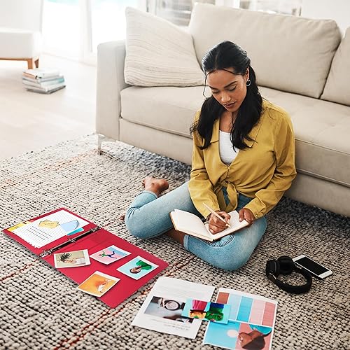 Miniatura 6 de Samsill (MP48533) - Carpeta de 3 anillos redondos de 1 pulgada, fabricada en los EE. UU., con cubierta transparente personalizable para insertos,