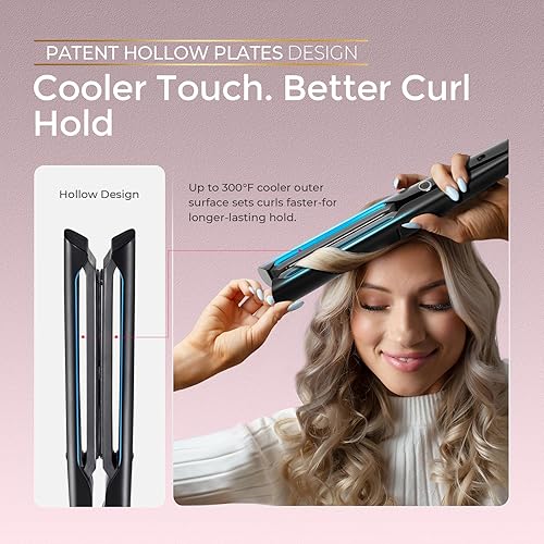 Miniatura 3 de TYMO Plancha plana 2.0 - Plancha profesional de cerámica larga 2 en 1 alisadora y rizadora para un peinado rápido y suave, alisadores de cabello