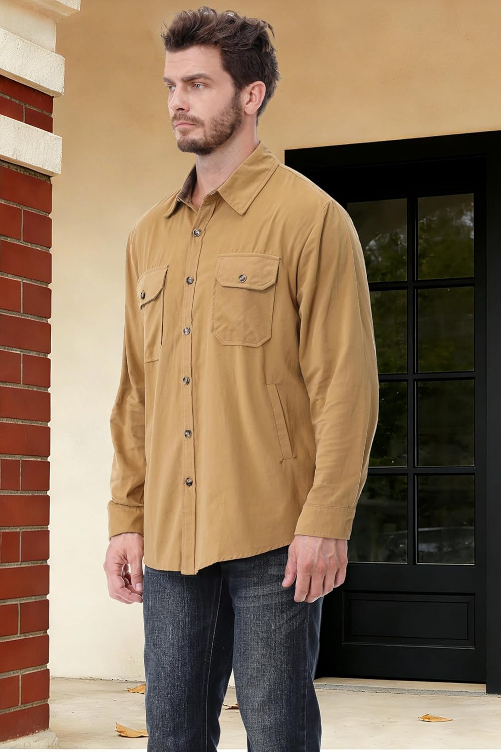 Cromoncent Mens Flannel Shirts Business Casual Long Sleeve Button Down Shirts - Image 3