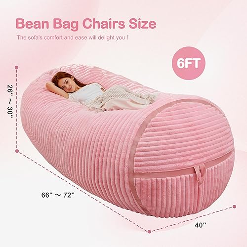 Miniatura 236 de HABUTWAY Puf gigante de 2 pies para adultos, con relleno de espuma viscoelástica, puf grande con funda de terciopelo holandés extraíble para sala de