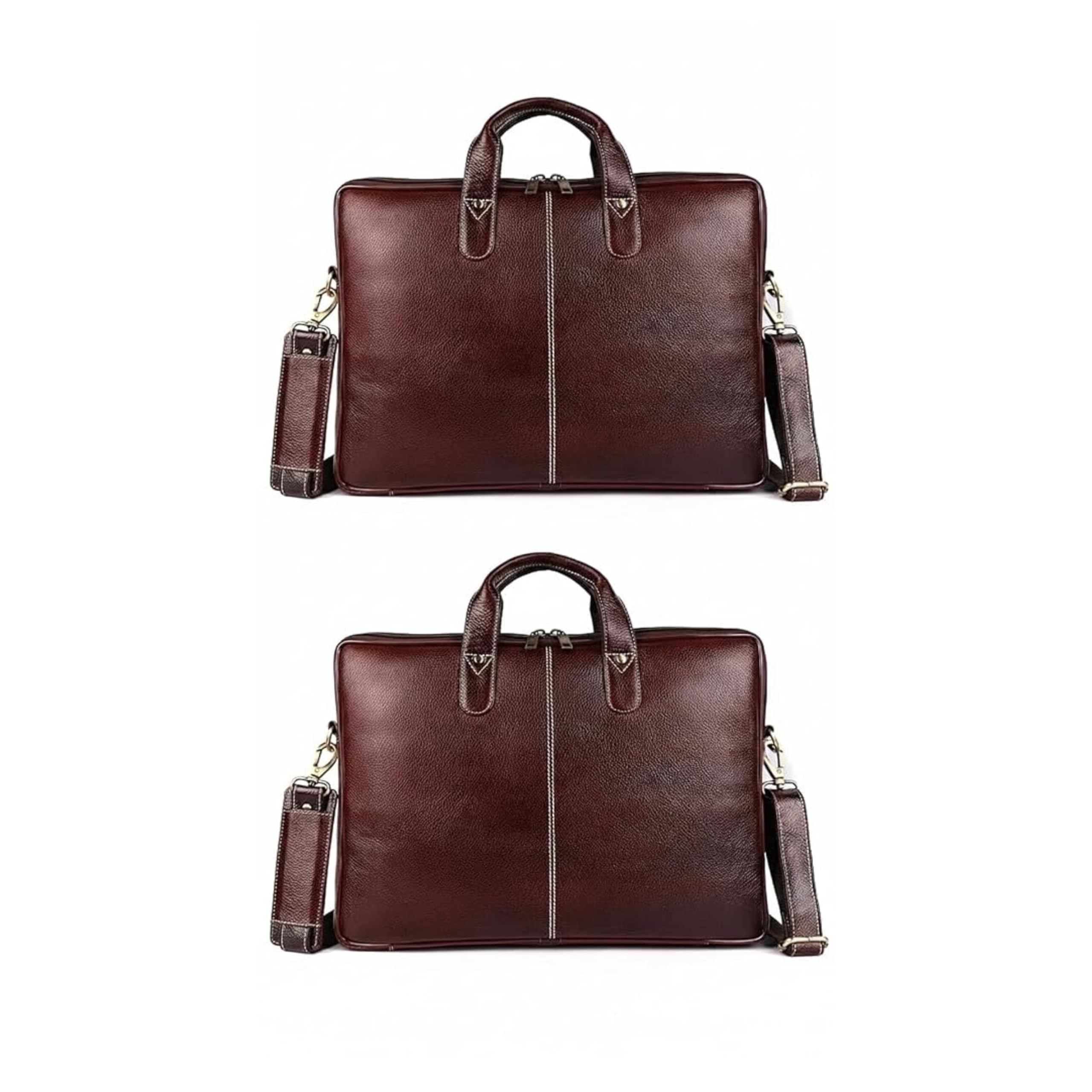 Men’s Leather Briefcase for Business & Office, Professional Brown Laptop Bag with Adjustable Shoulder Strap-image-39
