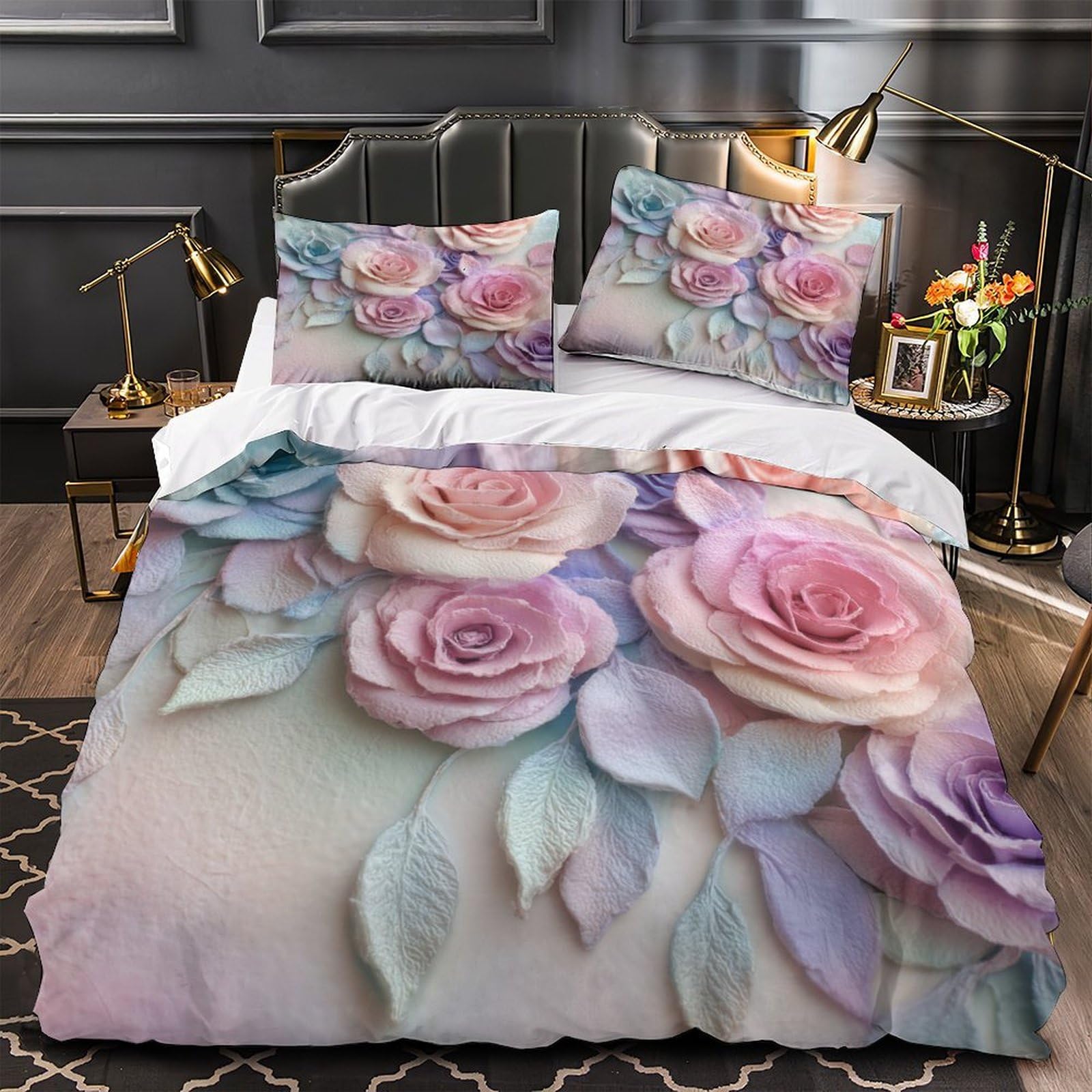 Parure de lit néon araignée 3D housse de couette microfibre 260x220 cm pour lit adulte et enfant