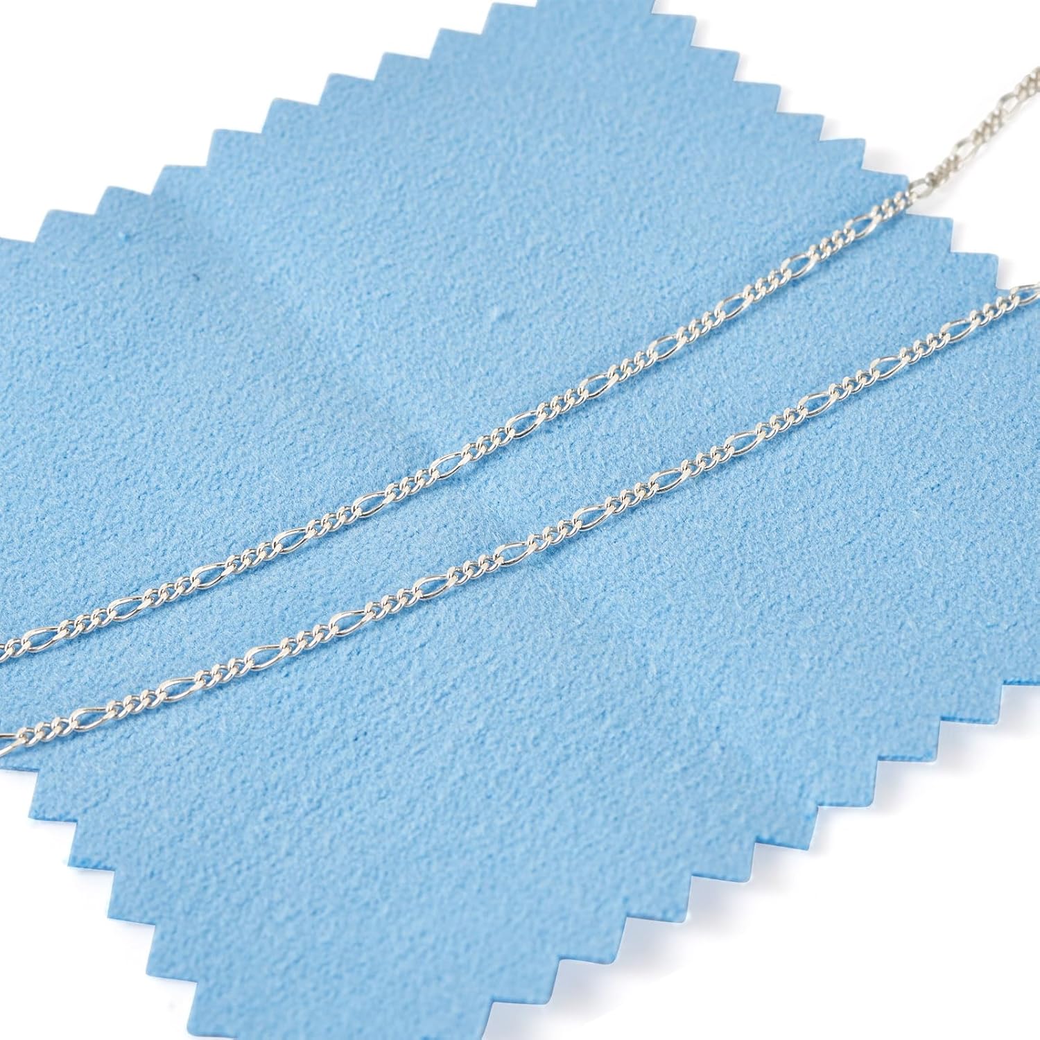 3.28 Feet Figaro Chains S925 Sterling Silver Chain for Jewelry Making, 3.5x1.5mm Figaro Links Permanent Bracelet Kit for Women Men Necklace Making