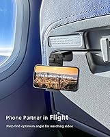 Vista 4 de MiiKARE Travel Essentials - Soporte universal para teléfono de avión, soporte de teléfono manos libres para volar con rotación de 360 grados