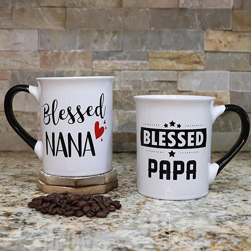 Miniatura 8 de Cottage Creek Regalos de Navidad para abuelos, regalos para abuelos, regalos para papá, juego de 2 tazas de café de cerámica de 16 onzas, regalos