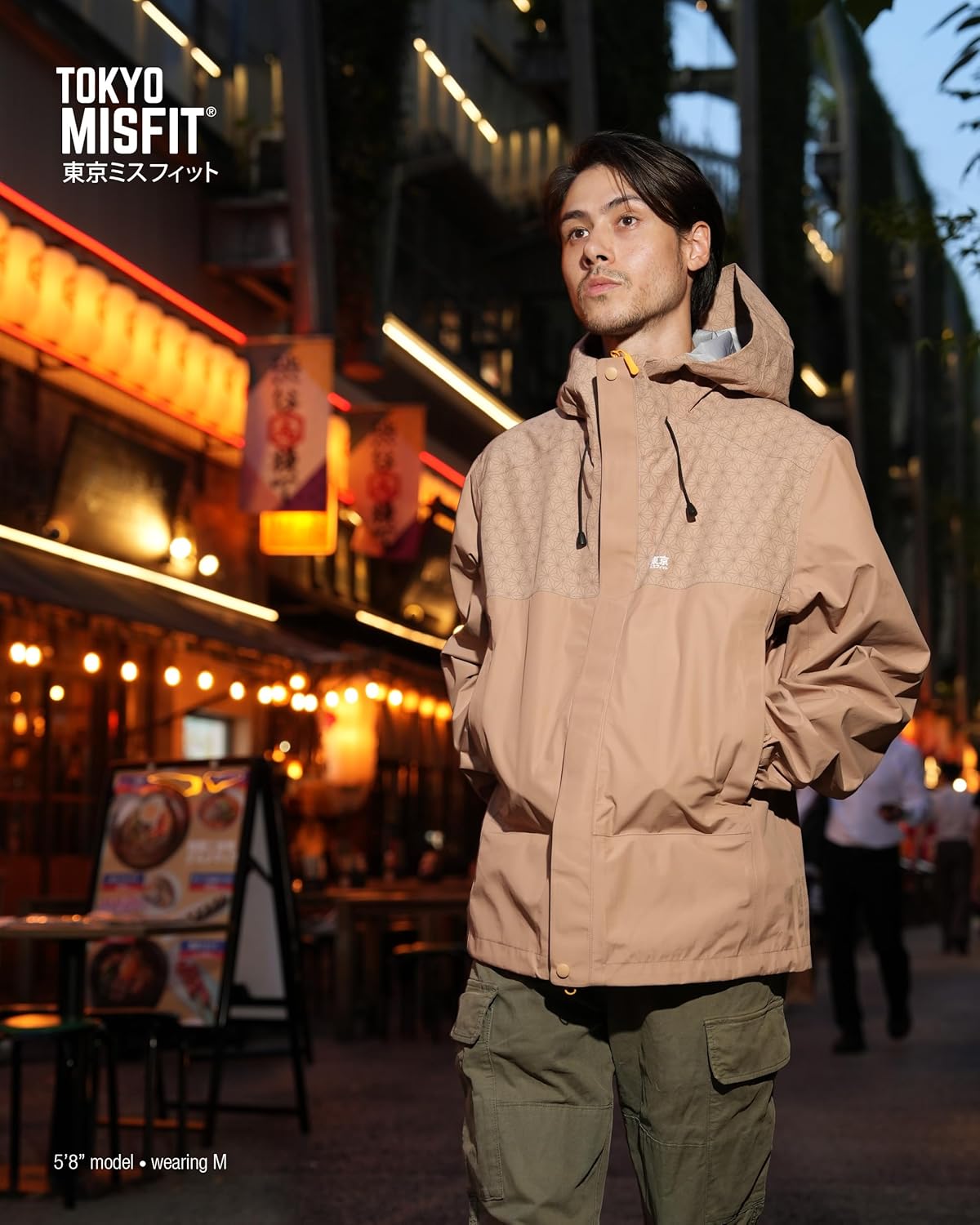 Tokyo Misfit - Rain Jacket w/Japanese Hemp Leaf Pattern (Asanoha), Waterproof Windbreaker, 3-Layer Technical Shell - Image 6