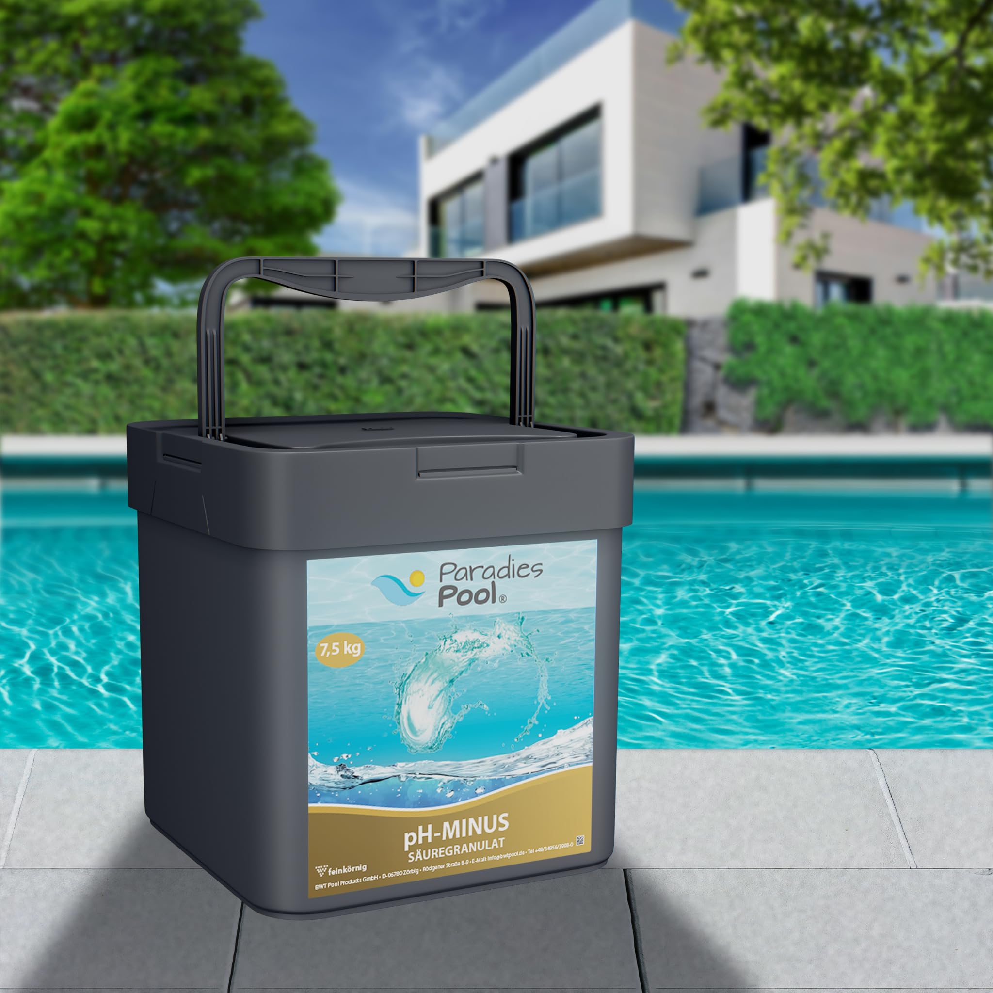 Paradies Pool pH Minus Granulat 7,5 kg, pH Senker Schwimmbecken Pool
