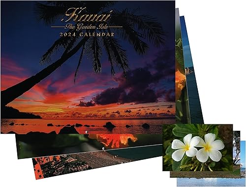 Miniatura 5 de Calendario hawaiano de 12 meses de Long's Hawaii 2024 con postal extra de paquete (Big Island)