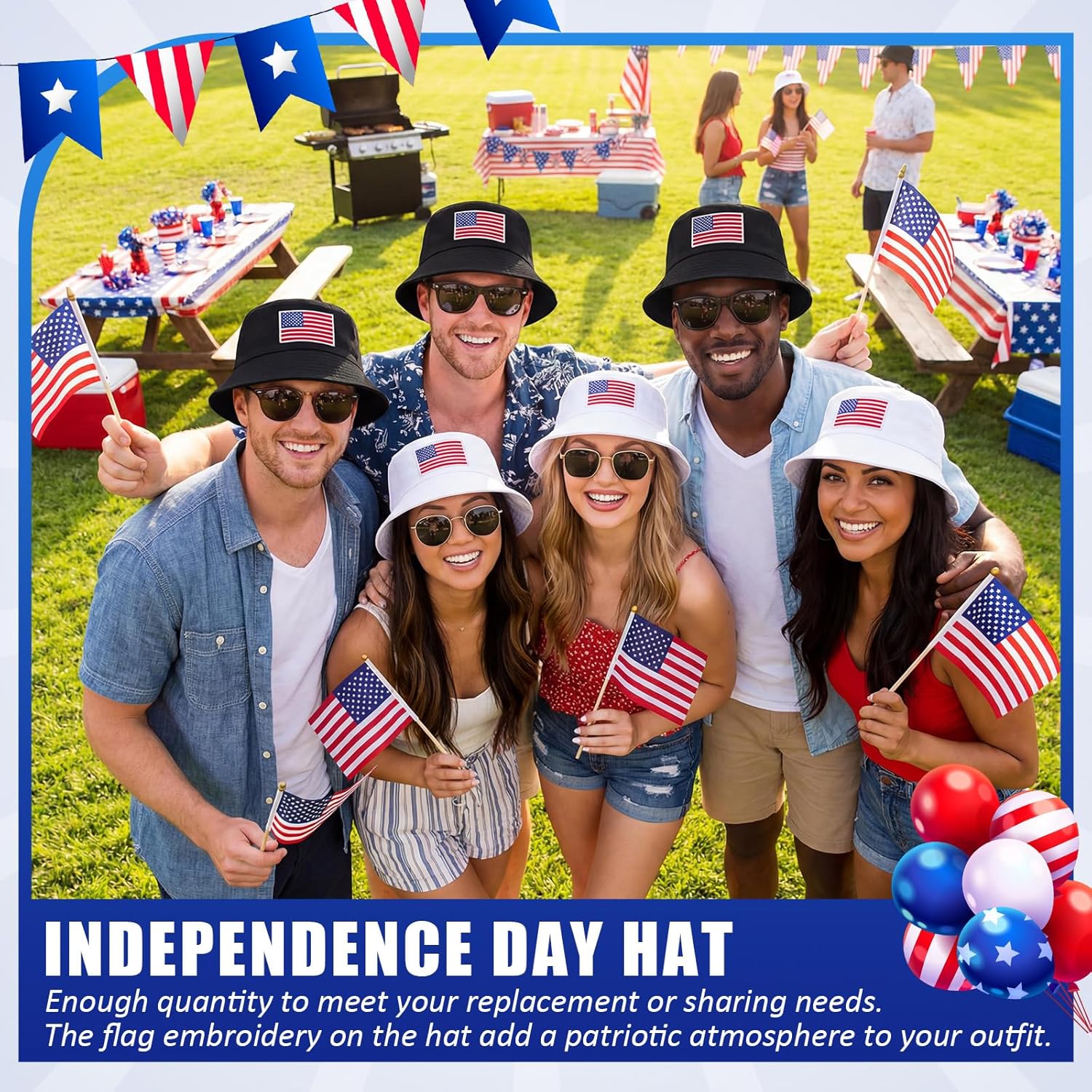 Shyyween Patriotic USA Visor Hats Bucket Hats Baseball Cap American Flag Adjustable Beach Cap 4th of July Accessories
