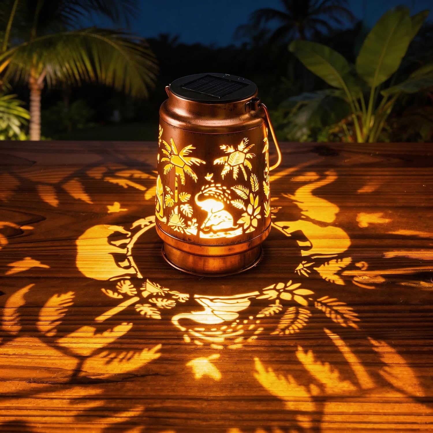 Elephant Solar Lanterns Outdoor Waterproof, Decorative Hanging Solar Lights for Garden Patio, Gifts for Women, Men, Elephant Lovers, Yard Lawn Porch Pathway Tabletop Decor