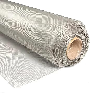 Window Screen Roll - 304 Stainless Steel Mesh Screen Roll - Window Screen Replacement Mesh Rustproof Durable Metal Window Screen for Air Vent Window Door Patio Porch,W1.5m/59in,L10m/33ft
