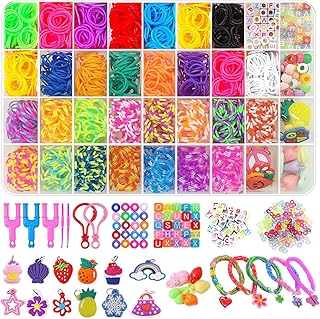 Delycazy 2200+ Loom Bands Kit, 30 Colors Loom Rubber Bands for DIY Refill Bracelet Making Craft Kits, Loom Twist Bands with Storage Case for Party, X-mas Birthday Gift for Kids