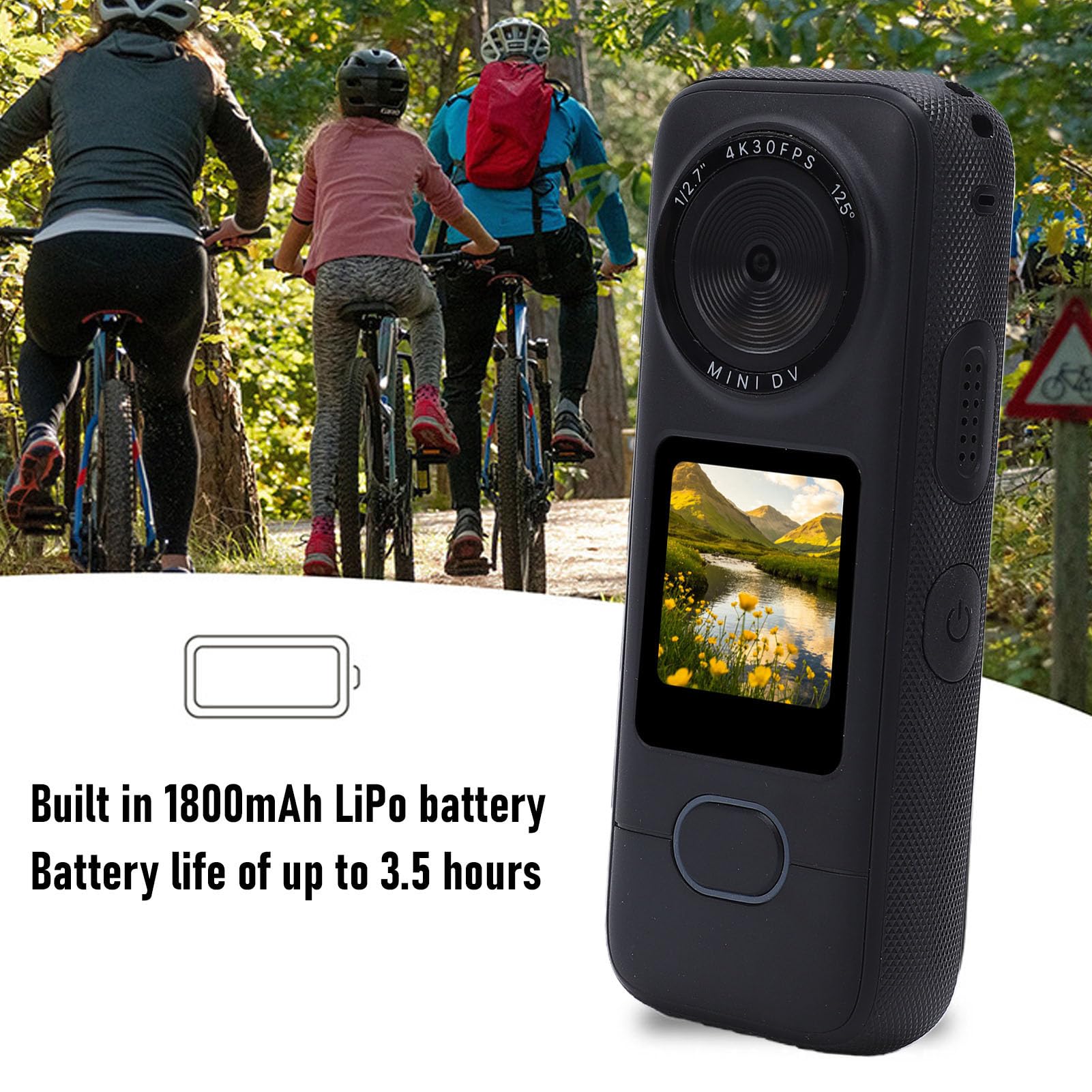 Tangxi Action Camera 4K, Videocamera con APP, Grandangolo da 64 MP e 125