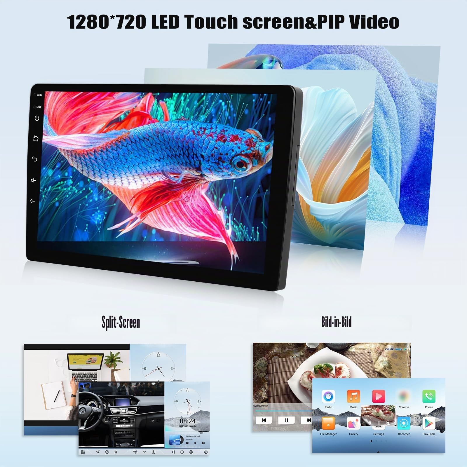 Qualcomm, 4G+64G 8Core GOHHDL Android 15 Autoradio für Mazda 5 2005-2010 mit Carplay Android Auto, 9 Zoll IPS Touch Bildschirm mit Bluetooth FM/RDS EQ DSP GPS WiFi + Rückfahrkamera & MIC