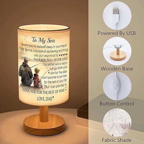 Miniatura 6 de to My Son Lamp from Dad, Son Christmas Gifts, Birthday Gift, Father Son Fishing Table Lamp