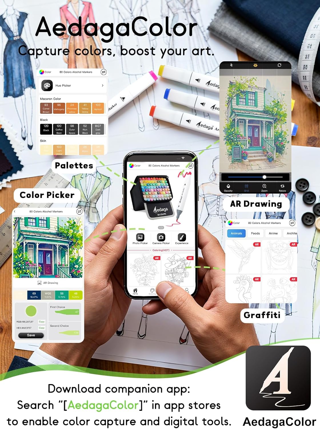 280 Colors Alcohol Markers with Free App, Dual Tip Art Markers with Kickstand Case for Artists Adults,Alcohol Based Marker for Coloring Painting Sketching and Drawing, Great Gift - Image 3