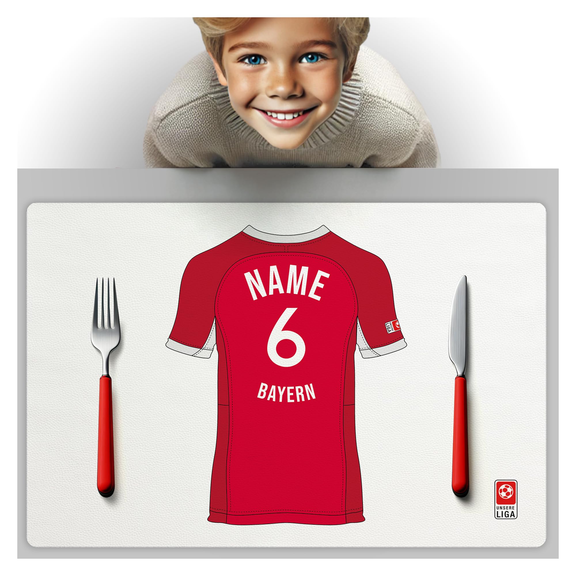 Personalisiertes AUE Fan Tischset – Individuelles Geschenk Für Fußballfans Mit Name & Nummer